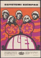 cca 1971 Illés Együttes egyetemi színpadi fellépésének szórólapja (Human Rights beatoratórium bemutatója)
