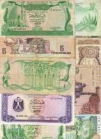 Afrika 13db modern bankjegy Dél-Afrika (1x), Egyiptom (3x), Etiópia (2x), Líbia (6x), Tunézia (1x) T:I,II