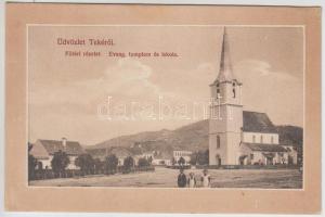 Teke, Fő tér, Evangélikus templom és iskola / square, church and school (EK)