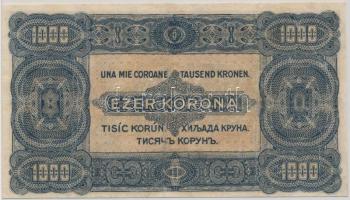 1923. 1000K T.W. nyomdahely jelöléssel és "8 FILLÉR - NYOLC FILLÉR" felülnyomással T:resta...