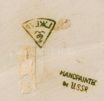 Oroszlán formájú kézzel festett kiöntő, hibátlan, jelzett, m: 16 cm