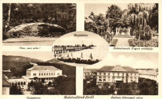 Balatonfüred-fürdő, irredenta, Hajókikötő, Rabindranath Tagore emlékfája, gyógyterem, Stefánia főherceg udvar