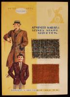 1939 Átmeneti kabát és színes nyári szövetek. 1940-1941 tavasz-nyár. Szegő Gizi (1902-1985) grafikus, karikaturista reklámterve, A/4-es formátumban; szignóval jelzett, a hátoldalon a szerző bélyegzőjével.