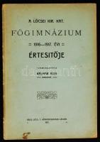 1917 Lőcse, A Lőcsei Királyi Katolikus Főgimnázium 1916-1917. évi ismertetője, 50p