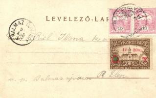 1899 Balatonföldvár, villák, floral litho; kiadja Gerenday Gyula