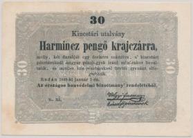 1849. 30Kr "Kossuth bankó" T:II (hajtatlan,kis folt) Adamo G103