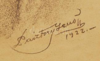 Pásztory Jenő: Fiúportré. Grafit, papír, jelzett, 25x34 cm