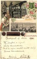St. Gallen, Textilfabrik / textile manufacture; Suchard advertisement litho