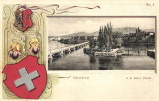 Geneve, Geneva; Wappen / coat of arms Emb. litho