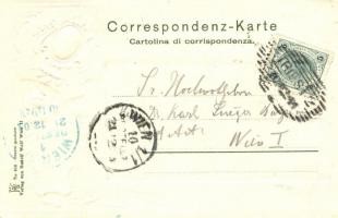 Trieste, Castello Miramare / castle, coat of arms Emb. litho