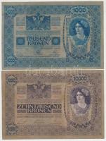 1902. 1000K piros "MAGYARORSZÁG" körbélyegzővel + 1918. 10.000K piros "MAGYARORSZÁG&q...