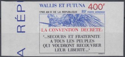 Bicentenary of the first year of the French Republic margin imperforated stamp, Az első francia köztársaság évének 200. évfordulója ívszéli vágott bélyeg