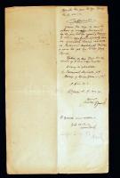 1885 Kérvény a verseci magyar királyi járásbírósághoz zálogjogok ügyében, 3 db 1 Ft-os, 2 db 50 kraj...