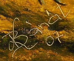 Bánát Klára: Őszi táj. Olaj, farost, jelzett, 45x32 cm