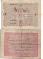 1848-49. 15kr + 30kr + 5Ft piros + 5Ft barna + 10Ft T:II