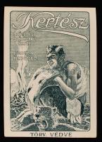 cca 1920-1945 Bp., Kertész szűcs és szőrmeáru üzlete, enyvezett matrica reklám.