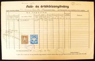 1928 Hódmezővásárhely városi illetékbélyeg 80f teljes iraton