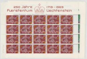 250 éves Liechtenstein kisívsor, 250th anniversary of Liechtenstein minisheet set