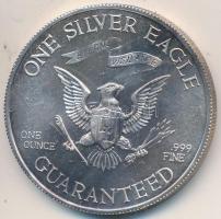 Amerikai Egyesült Államok 1977. "Liberty Lobby - George Washington / 1SE" Ag emlékérem (31.73g/0.999/39mm) T:BU USA 1977. "Liberty Lobby - George Washington / One Silver Eagle" Ag medal (31.73g/0.999/39mm) C:BU