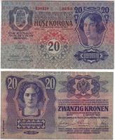 1912-14. 20K +20K II.kiadás + 50K + 100K T:II+ Csak egyszer hajtva!