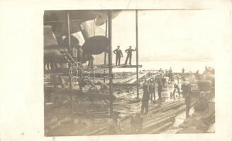 K.u.K. navy, battleship repair, photo
