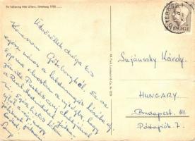 1958 Göteborg Labdarúgó VB; érdekes, Puskást említő üzenettel a hátoldalán / Football championship