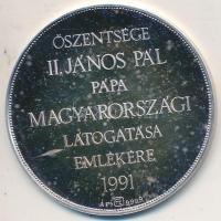 1991. "Őszentsége II. János Pál pápa Magyarországi Látogatása Emlékére" Ag emlékérem díszt...
