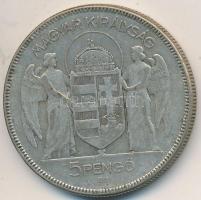 1930. 5P Ag "Horthy-jobbra" T:3 Adamo P8
