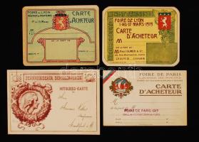1917-1922 4 db különféle francia és német nyelvű tagsági, illetve belépőjegy.
