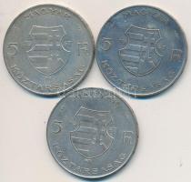 1947. 5Ft Ag "Kossuth" (3x) T:2- Adamo F8.1