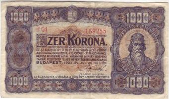 1923. 1000K "Magyar Pénzjegynyomda..." T:II