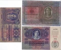 1912-13-15. 20K II.kiadás, 50K, 100K T:II