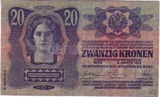 1913. 20K II.kiadás piros magyar körbélyegzővel T:II