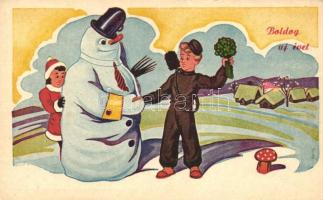 New Year, snowmen, chimney sweeper s: Gyulai (EK)