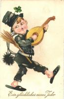 New Year, chimney sweeper, lute