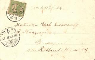 Óhegy, Kálvária kápolna; kiadja Lechnitzky O. fénynyomdája / calvary chapel, Art Nouveau litho