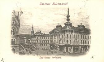 1898 Kolozsvár, Nagy utca torkolata / street by river Szamos