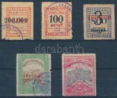 5 db Szeged városi illetékbélyeg