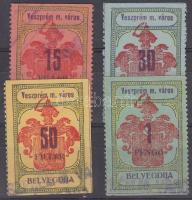 1922-1932 4 db Veszprém városi illetékbélyeg (14.000)