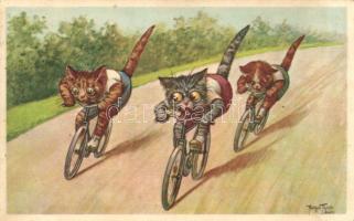 Bicycling cats, B.K.W.I. 323-4. s: Arthur Thiele (EK)