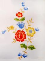 Régi Zsolnay porcelán hat személyes teljes teás készlet, matricás, jelzett, egy csészén hajszálreped...