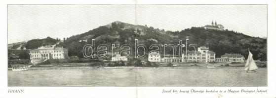 Tihany, József herceg kastélya, Magyar Biológiai Intézet; panoramacard