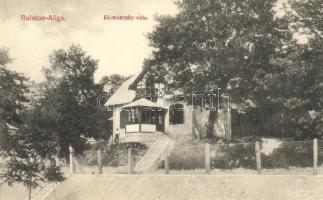 Balatonaliga, Kluzsinszky-villa; Novák Jenő kiadása