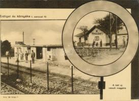 Érdliget - 10 darabos képeslapfüzet (vasútállomással); Gróf Károlyi Imre parcellázási irodája