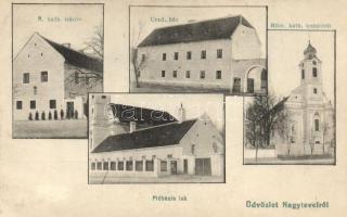 Nagytevel, Uradalmi ház, katolikus templom és iskola (Rb)