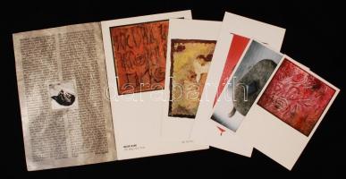 Tóth Lívia nemezművész aláírása a műveit bemutató színes nyomtatványokon (5 db)