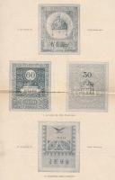 1899 Okmánybélyeg pályázatra beadott pályaművek nyomata