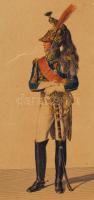 cca 1786-1900 A dragonyosok vezérezredese. Színezett litográfia, Jean-Baptiste Isabey és Charles Per...