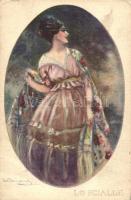 Lo Scialle, Italian art postcard s: Bompard (fa)