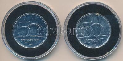 DN "Nagy Magyarok / Mátyás király, Dobó István" (2x) multicolor emlékérme sorozat 50Ft ezüstözött CuNi tanúsítvánnyal T:2